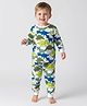 Bonfino 100% Cotton Knit Full Sleeves Co-Ord Night Suit with Dino Print - White