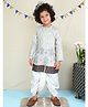 BAATCHEET Cotton Woven Full Sleeves Floral Printed & Threadwork Embroidered Dhoti Kurta Set - Green