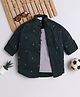 BAATCHEET Cotton Woven Full Sleeves Motif Printed Shirt With Solid Attached Tee - Green