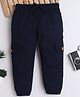 BAATCHEET Cotton Woven Solid Joggers - Navy Blue