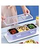 SCHOOLISH Stainless Steel Rectangular 3 Compartments Lunch Box with Cutlery Leak Proof Food Container with Locks for Child - PACK OF 1 -PURPLE