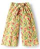 Babyhug Cotton Knit Full Length Culottes With Floral Print - Yellow
