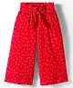 Babyhug Cotton Knit Full Length Culottes With Polka Dots Print - Red