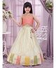 Lagorii Silk Woven Sleeveless Floral Embroidered Gota Lace Embellished Pattu Pavadai Set - Pink