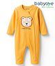 Babyoye 100% Cotton Knit Full Sleeves Romper With Lion Applique - Yellow