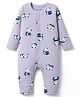Babyoye 100% Cotton Knit Full Sleeves Romper With Panda Print - Lavender