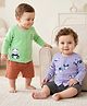 Babyoye 100% Cotton Knit Full Sleeves Jhablas with Bear Print Pack of 2 - Lilac & Green