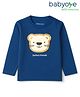Babyoye 100% Cotton Knit Full Sleeves T-Shirt with Lion Embroidery - Navy Blue