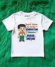 KNITROOT Cotton Lycra Knit Independence Day Theme Half Sleeves Saare Jahaan Se Acha Hindustan Hamara Text Printed Tee - White
