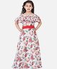 Bitiya By Bhama Silk Woven Off Shoulder Floral Printed Lace Detailed Gown - Off White