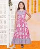 Bitiya By Bhama Cotton Blend Woven Sleeveless Floral Printed Tiered Dress - Pink