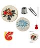 iKalaa Complete Embroidery Kit  (Orange) - Beginner's Delight (Design 2) | Full DIY Hand Embroidery Set with Hoop, Threads, Needles & Fabric  Floral Designs  Ideal for Adults, Teens & Craft Lovers