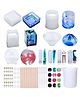 iKalaa Resin Kit (Large) with Moulds ,Exquisite Crystal Drop, Ashtray, Diamond mold, Glitter Powder and more for Beginners DIY Art Craft