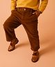 Mi Arcus Cotton Elastane Solid Corduroy Pant - Brown