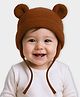 Mi Arcus Ears Applique & Fur Detailed Cap - Brown