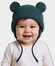 Mi Arcus Ears Applique & Fur Detailed Cap - Green