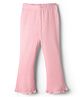 Babyhug Rib Cotton Lycra Knit Full Length Flared Leggings With Stretch - Pink