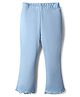 Babyhug Rib Cotton Knit Full Length Solid Colour Flared Leggings With Stretch - Blue