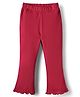 Babyhug Rib Cotton Knit Full Length Flared Leggings With Stretch - Maroon