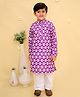 Junitos Cotton Woven Full Sleeves Geometric Printed Kurta Pant Set - Purple