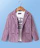 Dapper Dudes Full Sleeves Textured Blazer With Original Text Printed Tee Set - Purple