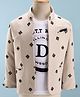 Dapper Dudes Full Sleeves Abstract Printed Blazer With Tee Set - Fawn