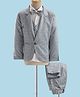 Dapper Dudes Full Sleeves Abstract Printed 4 Piece Party Suit With Bow Set - Grey
