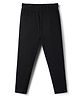 Babyhug Rib Cotton Lycra Knit Full Length Solid Color Leggings With Stretch - Black