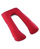Babyhug 100% Cotton Flexible & Supportive U Shape Maternity Pillow- Maroon| Soft Yet Firm| Breathable Fabric| Sleep Feeding & Back Support| Pre & Post Natal| Promotes Peaceful Sleep| Full Body Support