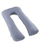 Babyhug 100% Cotton Flexible & Supportive U Shape Maternity Pillow- Grey| Soft Yet Firm| Breathable Fabric| Sleep Feeding & Back Support| Pre & Post Natal| Promotes Peaceful Sleep| Full Body Support