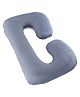 Babyhug 100% Cotton Flexible & Supportive C Shape Maternity Pillow - Grey| Soft & Firm| Breathable Fabric| Sleep Feeding & Back Support | Pre & Post Natal| Promotes Peaceful Sleep| Full Body Support