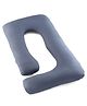 Babyhug 100% Cotton Flexible & Supportive J Shape Maternity Pillow - Grey| Soft Yet Firm| Breathable Fabric| Sleep Feeding & Back Support| Pre & Post Natal| Promotes Peaceful Sleep| Full Body Support