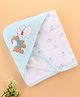 Zero Terry Knit Hooded Towel with Puppy Print & Patch Detailing L 86 x B 86 cm - Sea Green