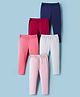 Babyhug Cotton Knit Full Length Solid Colour Leggings Pack Of 5 - Multicolour