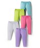 Babyhug Cotton Knit Full Length Solid Colour Leggings With Stretch Pack Of 5 - Multicolour