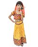 BookMyCostume Cotton Woven Janmashtami Theme Half Sleeves Radha Costume Set - Multi Colour