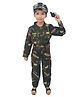 BookMyCostume Cotton Blend Woven Independence Day Theme Full Sleeves Indian Army Costume Set - Green