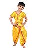 BookMyCostume Woven Janmashtami Theme Half Sleeves Lord Krishna Costume Set - Yellow