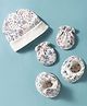 Bubble Pop 100% Cotton Interlock Knit Cap Mittens & Booties with Floral Print  White - Diameter 9.5 cm