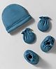 Bubble Pop 100% Cotton Interlock Knit Solid Color Cap Mittens & Booties  Royal Blue - Diameter 10.5 cm