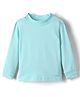 Smarty Girls Fleece Knit Full Sleeves Solid Color Winter T-Shirt - Aqua Blue