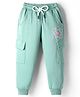 Smarty Girls Looper Knit Full Length Pajama With Heart Print & Cargo Pockets - Sea Green