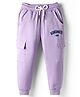 Smarty Girls Looper Knit Full Length Pajama With Text Print & Cargo Pockets - Mauve