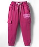Smarty Girls Looper Knit Full Length Lounge Pant With Text Print - Dark Pink