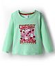 Smarty Girls Sinker Knit Full Sleeves T-Shirt with Cherry Print - Mint