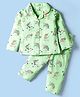 Smarty Girls Sinker Knit Full Sleeves Co-ords Night Suit with Unicorn Print - Light Green