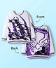 Honeyhap Marvel Terry Knit Full Sleeves Sweatshirt With Front and Back Black Panthor Graphics - White & Purple