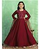 Fashion Dream Silk Woven Full Sleeves Floral Sequin Embroidered Dress With Dupatta Set - Maroon