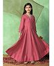 Fashion Dream Silk Woven Three Fourth Sleeves Floral Sequin Placket Embroidered Dress With Dupatta Set - Pink