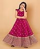 Fashion Dream Cotton Blend Woven Cap Sleeves Abstract Foil Printed Sequins Embellished Dress - Pink